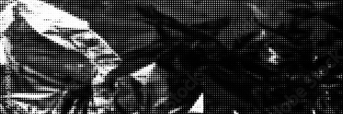 Halftone monochrome background with plastic texture. Cellophane overlay effect vector pattern for design template, collage and project.