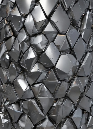 Chrome geometric pattern, abstract metallic texture, texture, design