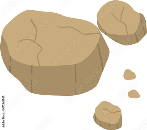 Cute Pebble Clipart , Hand Drawn Stone Set