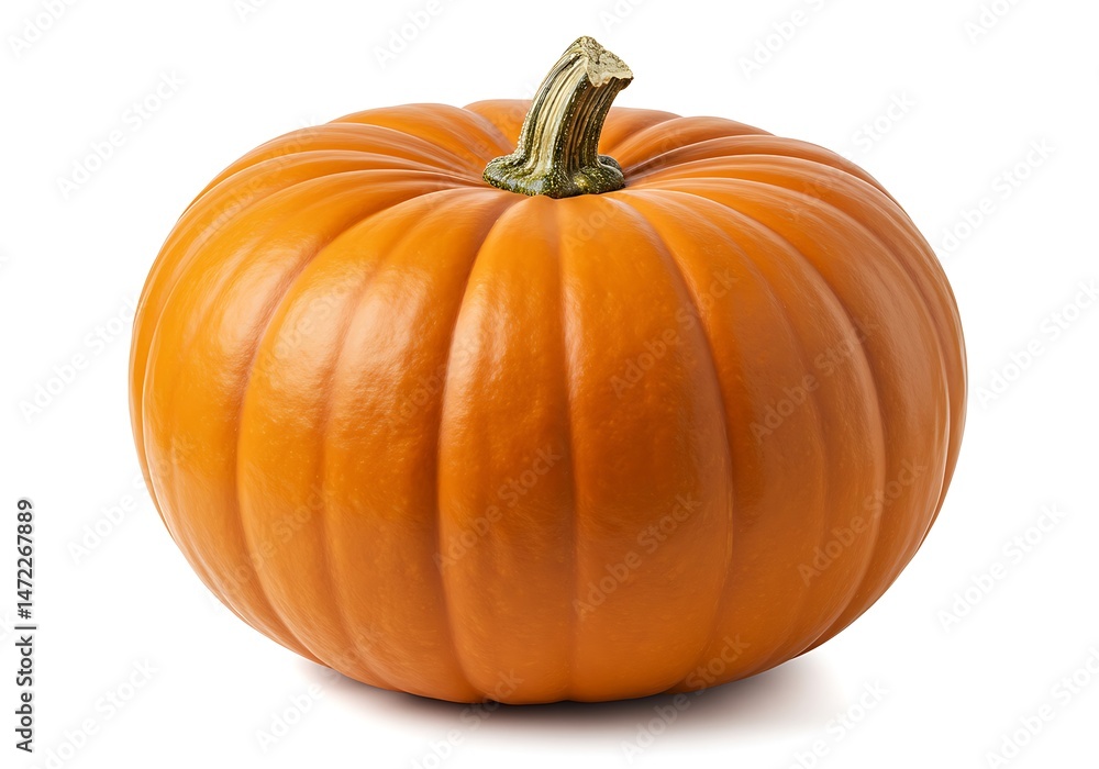 Obraz premium A bright orange pumpkin isolated on a white background