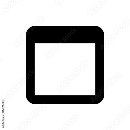 Illustration of a rounded corner square shape with a thick black outline and a white fill in the center