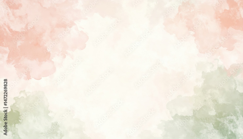Obraz premium Watercolor abstract art creative studio digital artwork soft tones aerial view visual harmony