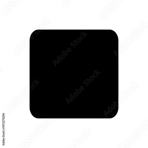 A solid black rounded rectangle shape with a uniform dark color fill and smooth corner transitions is shown