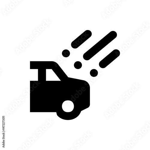 Illustration of a car being hit by falling debris or meteorites in a disaster or accident scenario