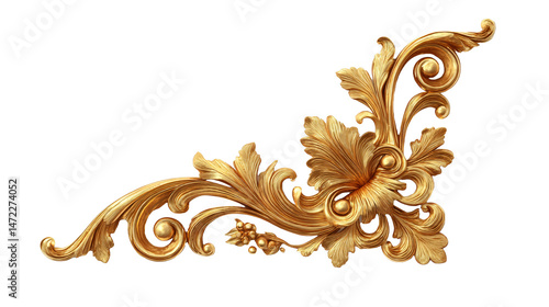 Wallpaper Mural [Transparent Background PNG]Ornate Gold Decorative Corner Design Torontodigital.ca