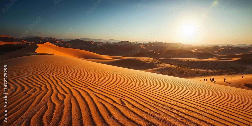 Naklejka premium Footprints in the Sand - Erg Chebbi, Morocco's Sahara