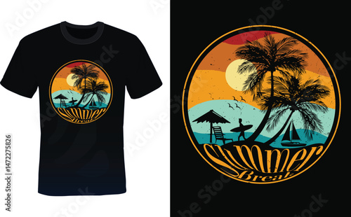 Summer t-shirt design, summer beak