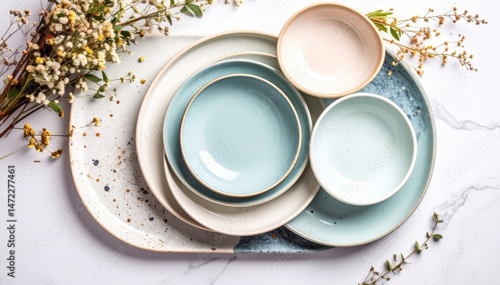 Artfully arranged dinnerware display tabletop setting photography minimalistic environment overhead view elegant design concepts Artfully arranged dinnerware display tabletop setting photography minimalistic environment overhead view elegant design concepts
