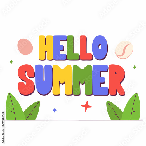 Vibrant summer greeting digital artwork colorful design playful theme bright atmosphere
