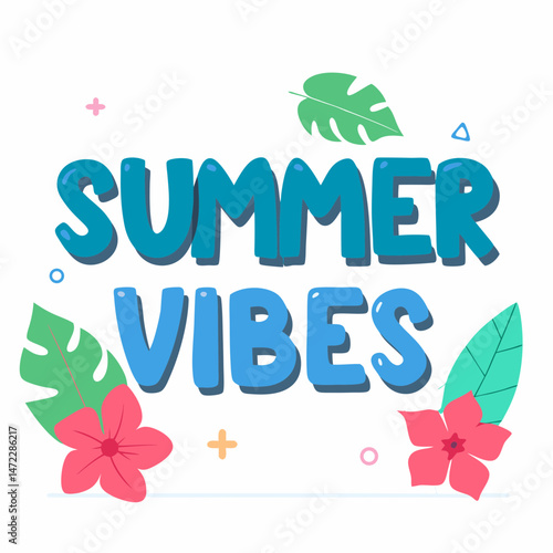 Summer vibes celebration beachside graphic design tropical top-down fun atmosphere