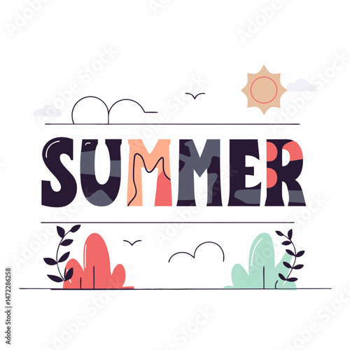 Celebrating summer vibes seasonal art digital illustration playful atmosphere colorful design