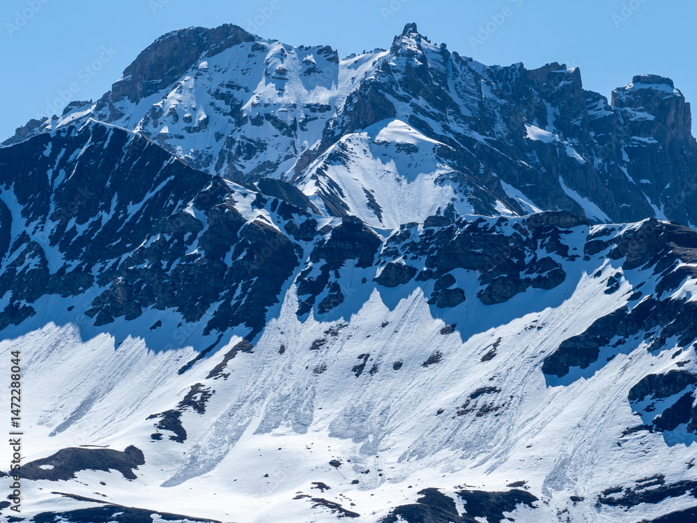 Obraz premium traces d'avalanches en beaufortain secteur aiguille de la grand fond