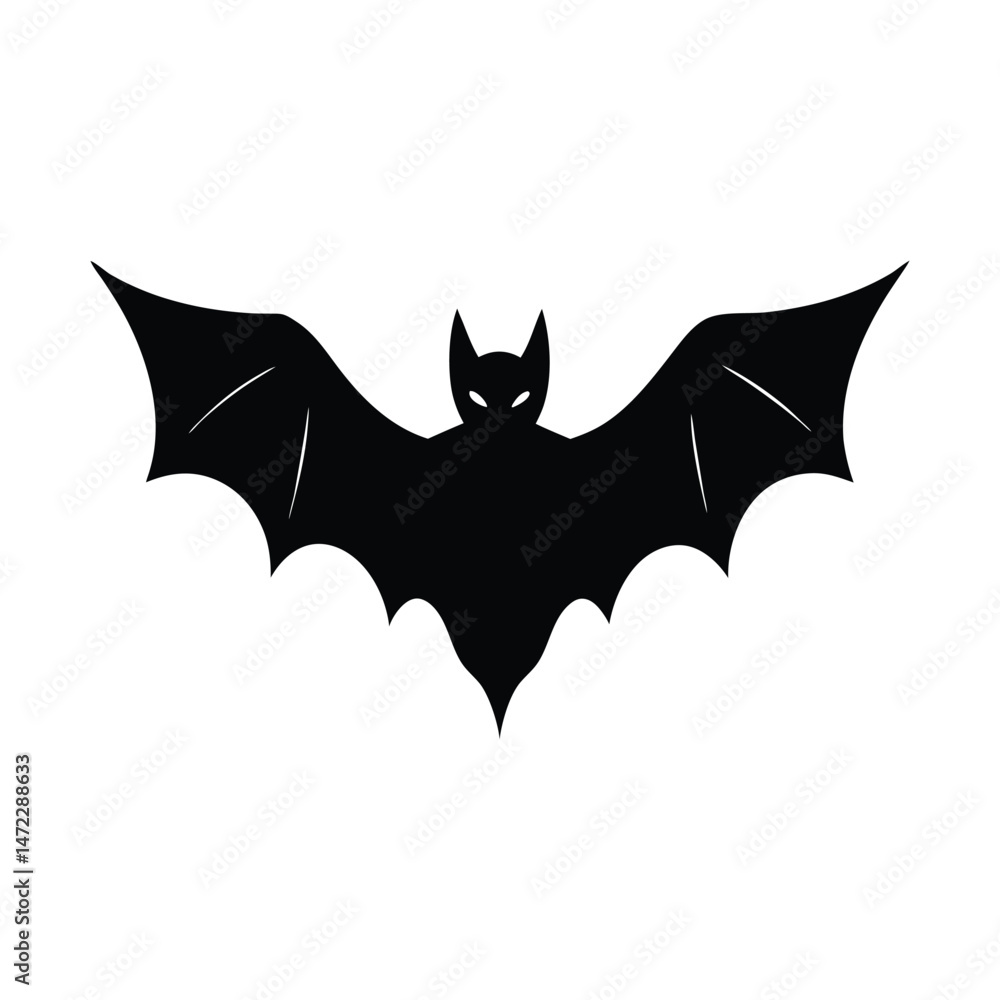 Obraz premium Bat Flying Wings Vector Silhouette