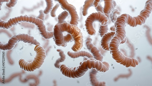 Microscopic Trypanosoma cruzi parasite with undulating membrane, floating on white background
