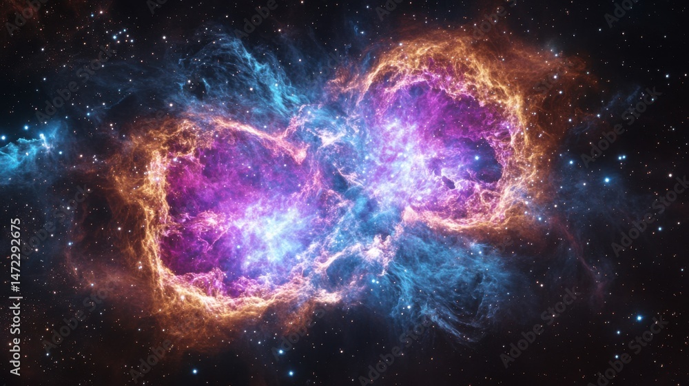 Fototapeta premium vibrant purple hues of nebula highlight cosmic beauty 