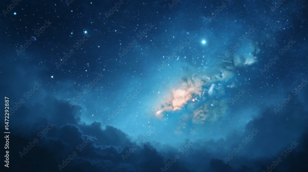 Obraz premium Night Sky Filled with Stars and Nebulae