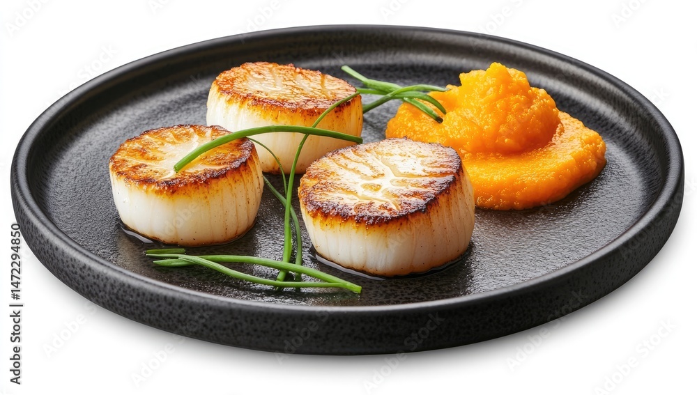 Pan-Seared Scallops with Pumpkin Puree Pan-Seared Scallops with Pumpkin Puree