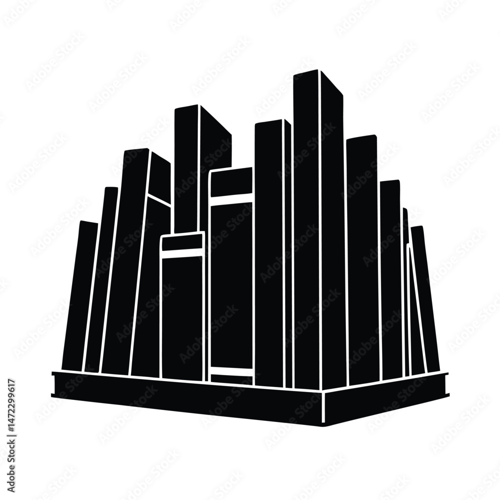 Obraz premium Books Skyline Vector Art
