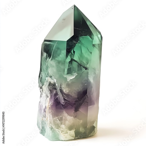 Crystal Flourite Natural Gemstone Pyramid: Green Healing Properties with Unique Vibrant Colors for Chakra Energy and Metaphysical Display