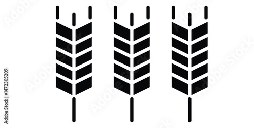 Wheat ear icon set. Grain icon vector eps10.