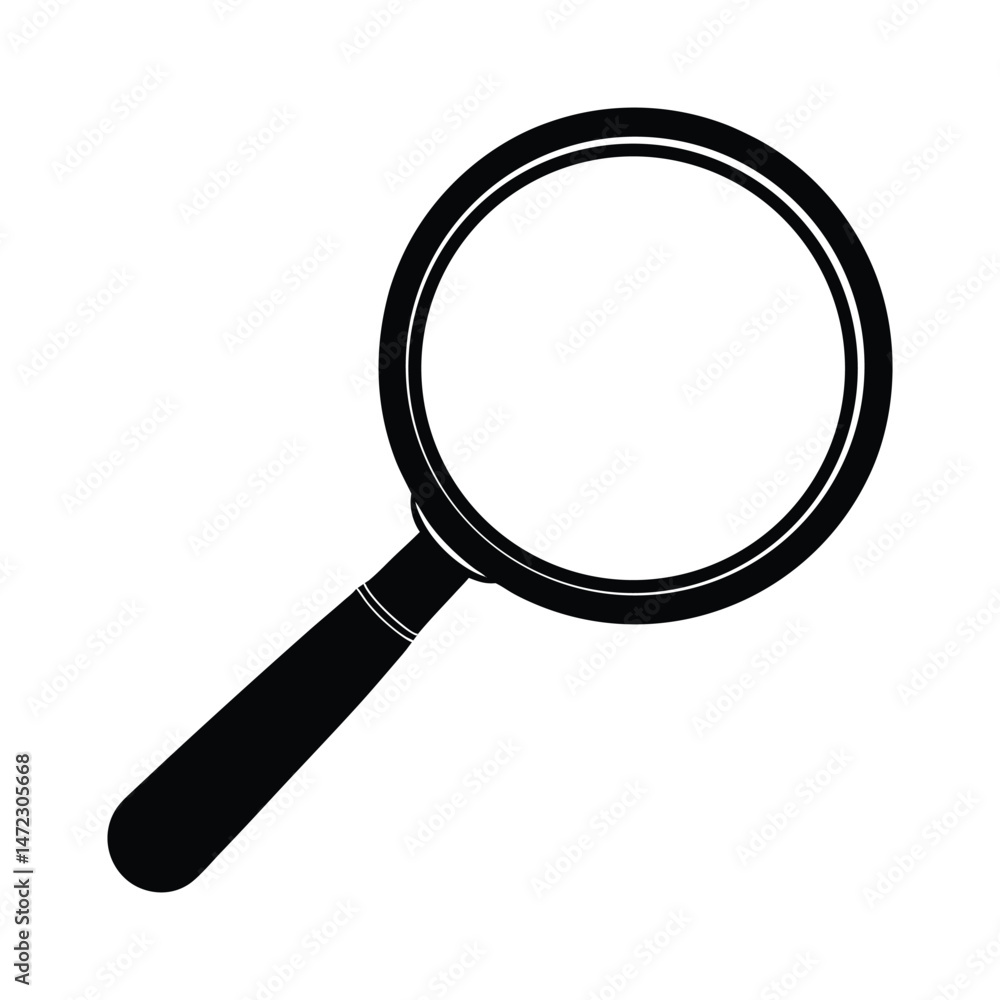 Magnifying Glass Vector Silhouette Magnifying Glass Vector Silhouette