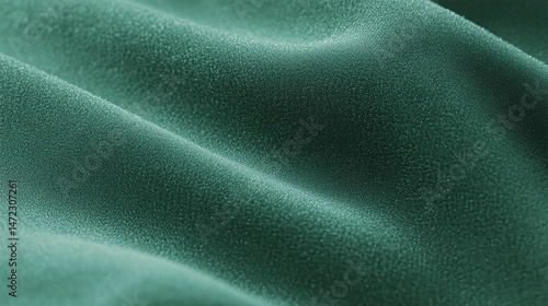Texture, background, pattern. Texture of green silk fabric. Beautiful emerald green soft silk fabric