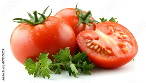 Obraz na płótnie One red ripe tomato isolated on white w salonie