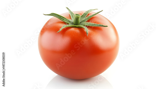 Obraz na płótnie One red ripe tomato isolated on white w salonie