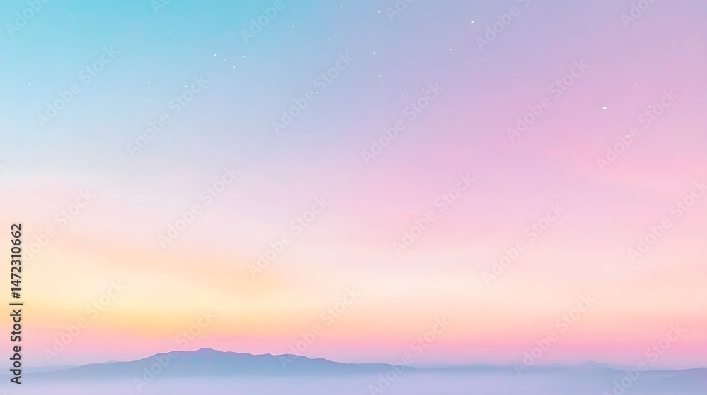 Soft Pastel Sunset over Serene Ridge Soft Pastel Sunset over Serene Ridge