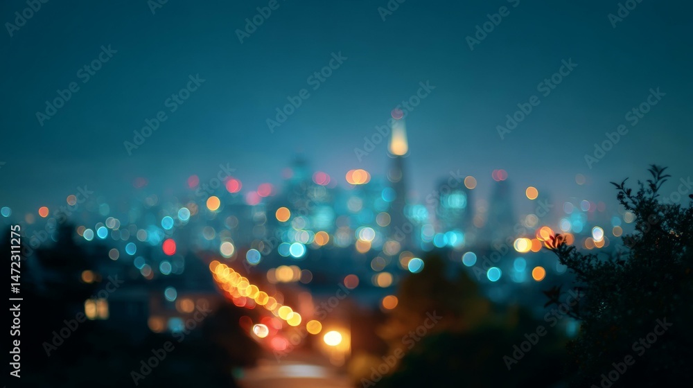 Night City Lights Abstract Blurred Bokeh Night City Lights Abstract Blurred Bokeh