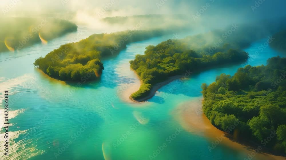 Overhead perspective of water shapes. Overhead perspective of water shapes.