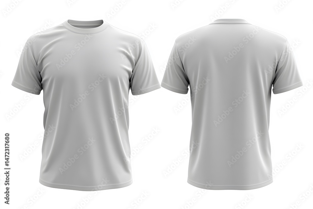 Blank White T-Shirt Mockup Front and Back View Blank White T-Shirt Mockup Front and Back View
