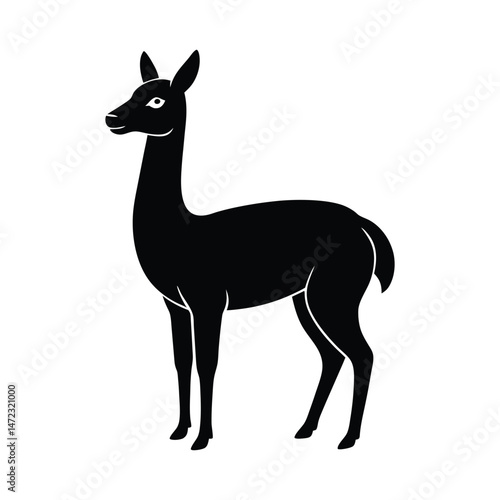 Vicuna Neck Vector Silhouette
