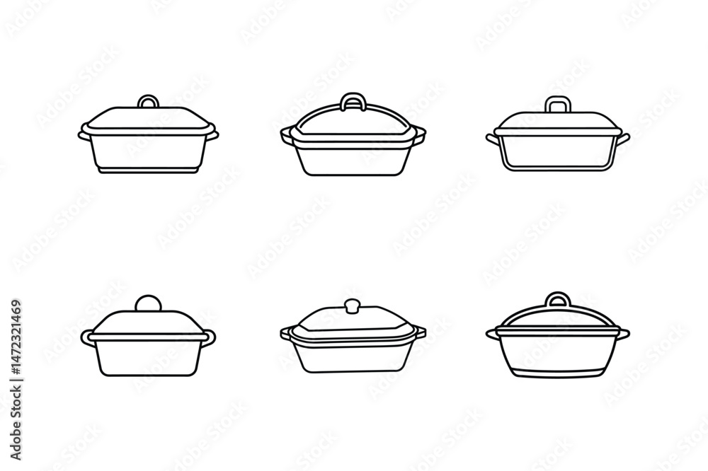 casserole dish icon line art vector illustration casserole dish icon line art vector illustration