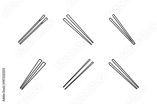 chopsticks line art vector illustration