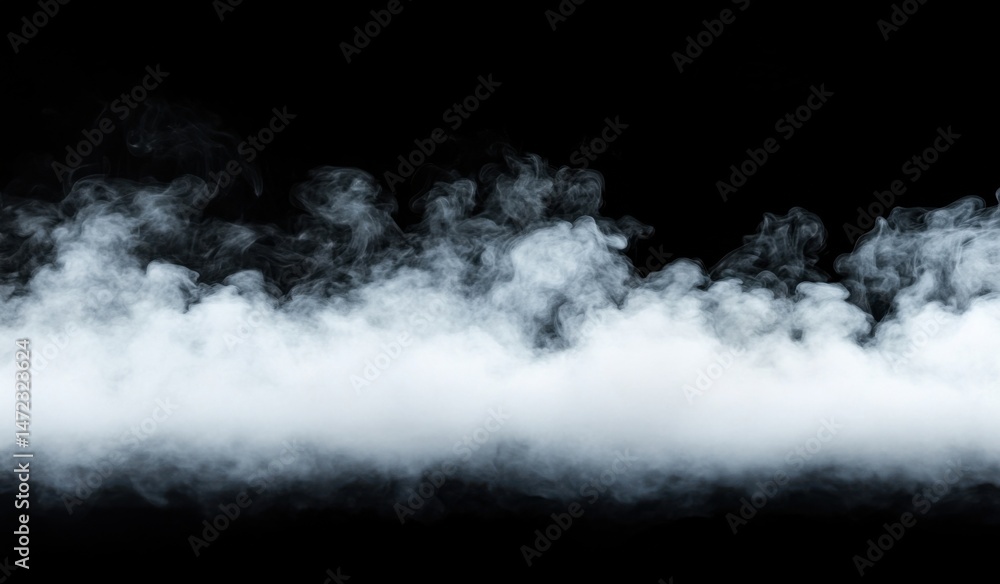 Abstract image of white smoke or fog against a black background, ideal for overlay or compositing in graphic design projects, offering a mysterious and ethereal atmosphere. : Generative AI Abstract image of white smoke or fog against a black background, ideal for overlay or compositing in graphic design projects, offering a mysterious and ethereal atmosphere. : Generative AI