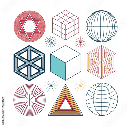 vector graphic assets kit acid style postmodern 