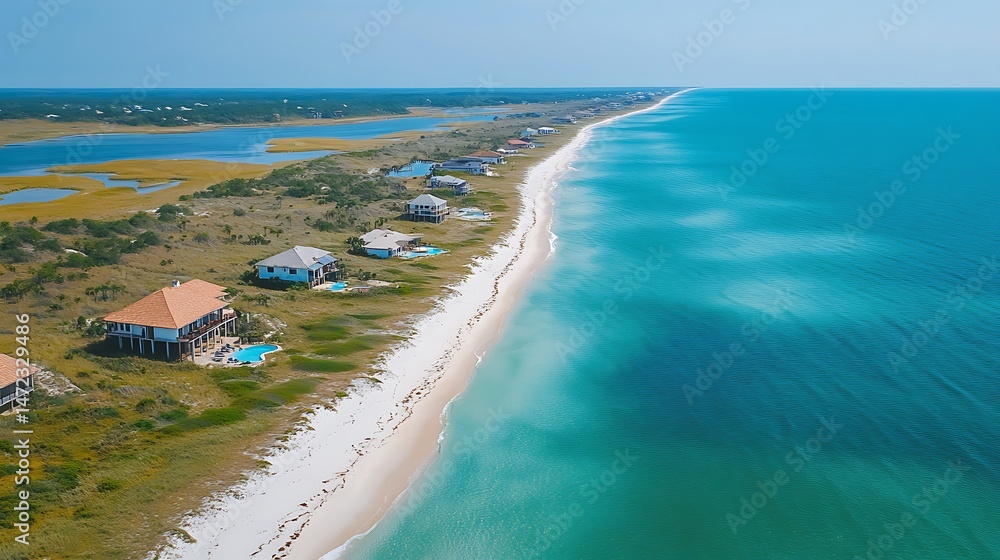 Fototapeta premium Coastal villa with private sea view high resolution picture