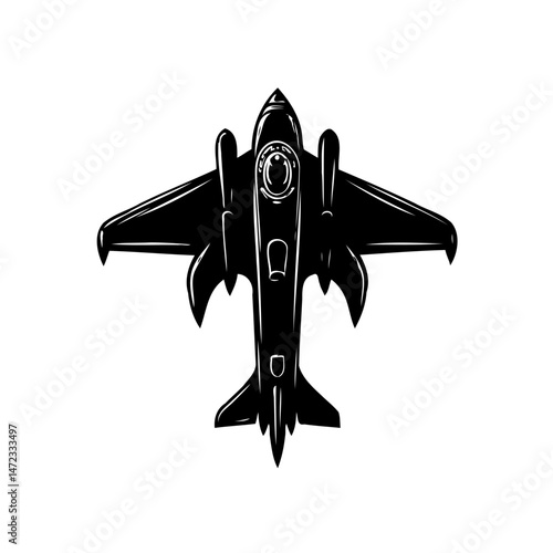 Monochrome rendition of an advanced fighter aircraft design illustration