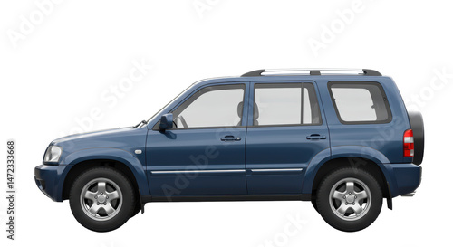 Isolated Blue SUV Car