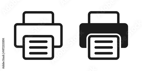 Printer icon and print symbol, fax sign