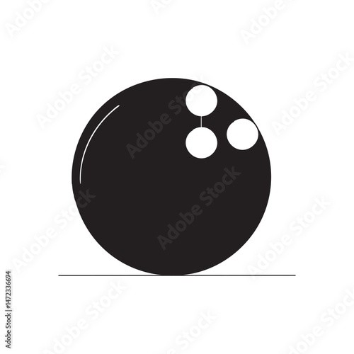 Bowling icon vector. bowling ball and pin sign and symbol silhouette continuous line