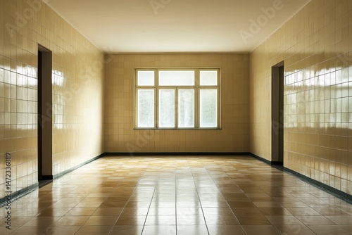 Wallpaper Mural Spacious Empty Apartment Interior: Modern Architectural Design with Large Windows and Minimalist Aesthetic Torontodigital.ca