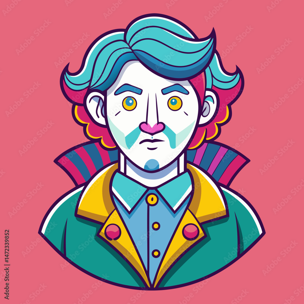 Fototapeta premium A vector illustration of a portrait man