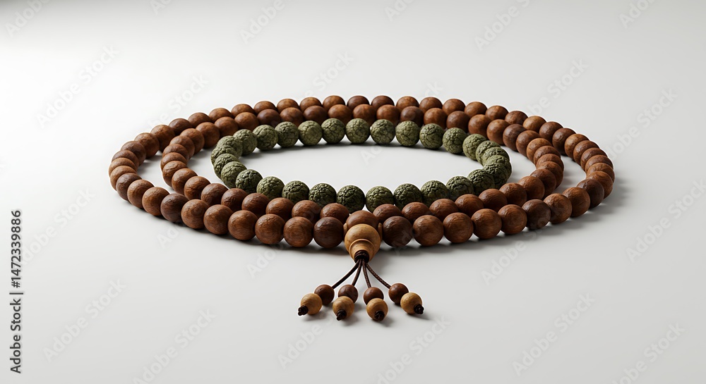 Obraz premium Buddhist Prayer Beads: Mala Beads for Meditation and Mindfulness