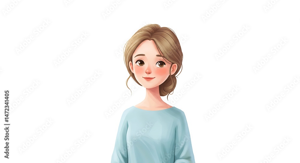 Gentle Portrait of a Young Woman with a Warm Smile Gentle Portrait of a Young Woman with a Warm Smile