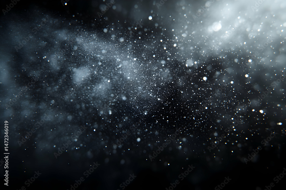 Fototapeta premium Beautiful Dust Particles Floating in Dark Background with Light Rays