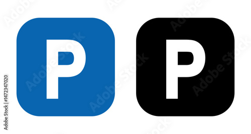 Car parking icon, car parking area - vector for stock
