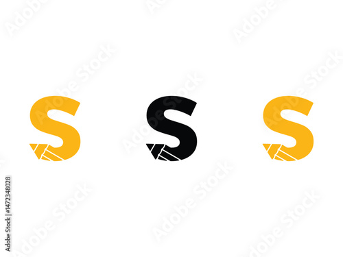creative initial letter S pencil symbol icon design vector isolated transparent background