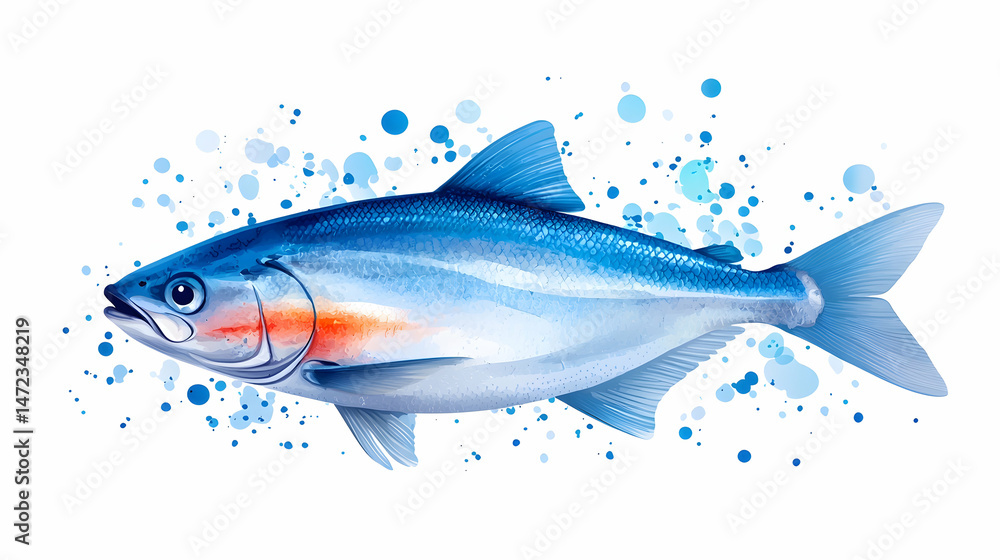 Colorful illustration of a fish Colorful illustration of a fish